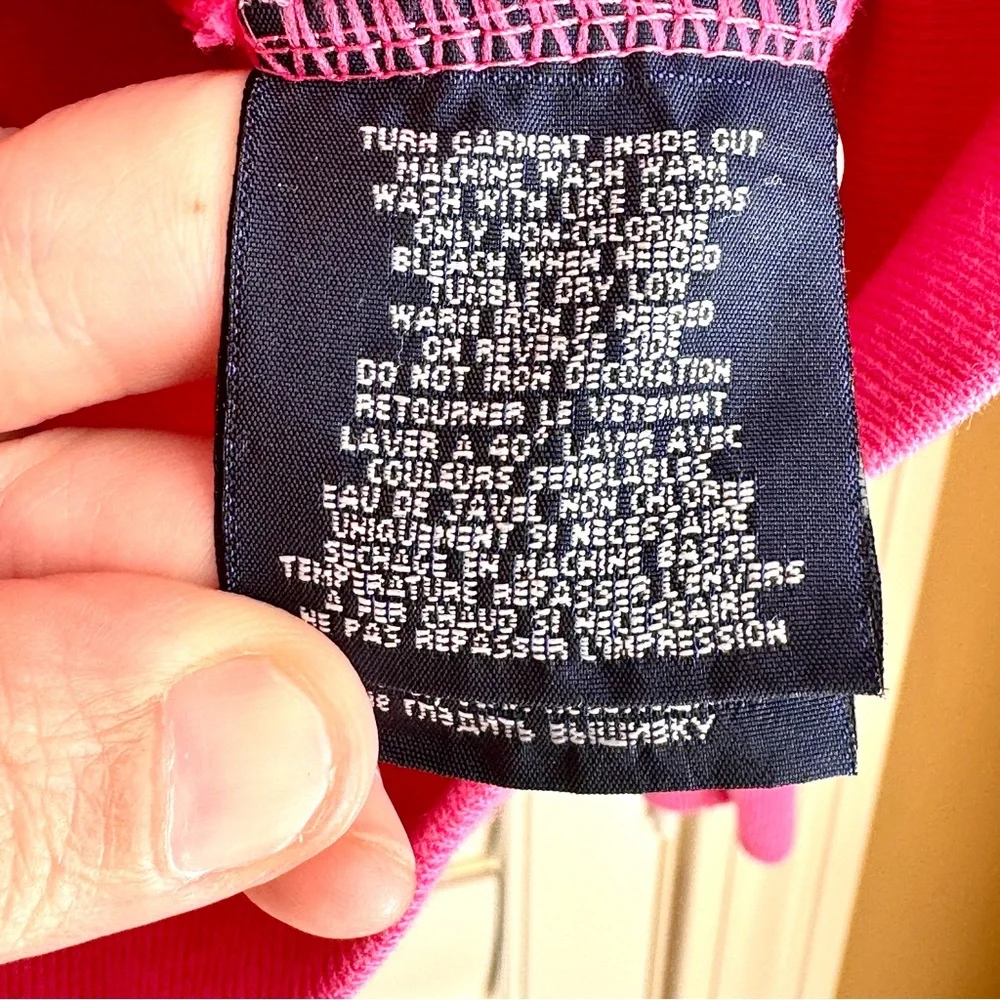 Ralph‎ Lauren Girls Pink Button Front Hoodie Size 5 Cotton Preppy Sweatshirt